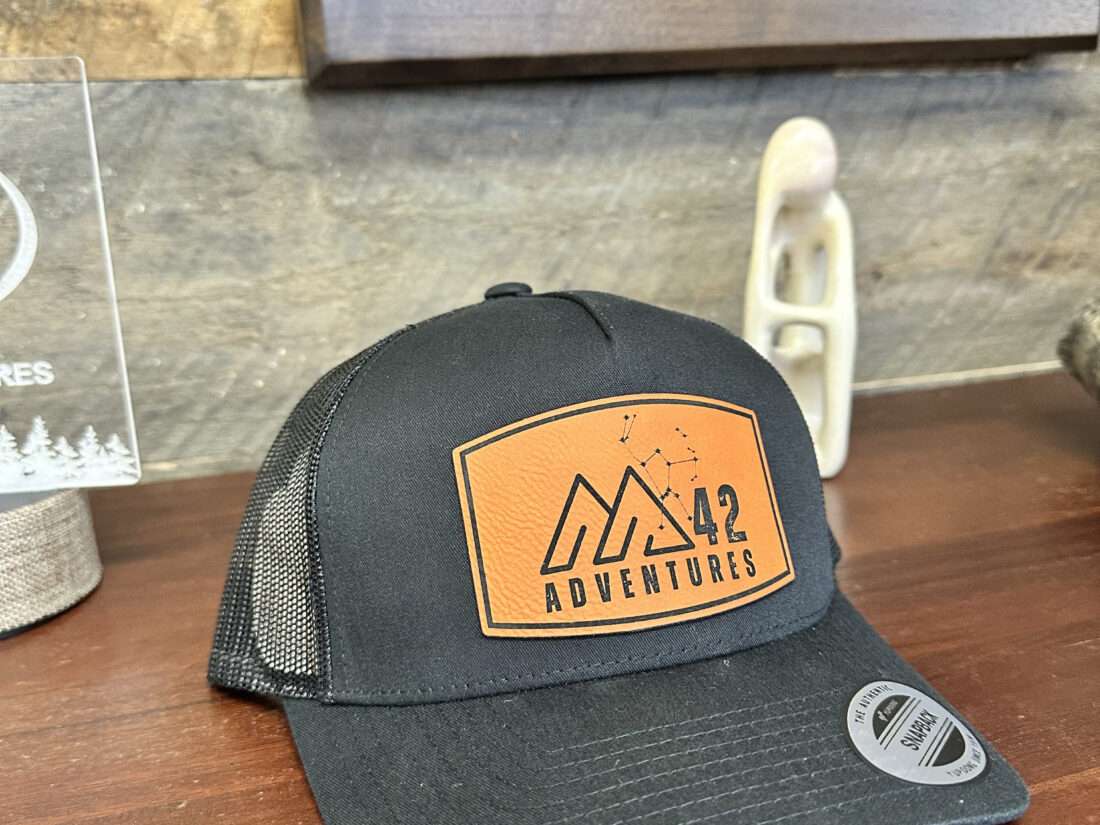 Orange Patch Curved Brim Trucker Hat